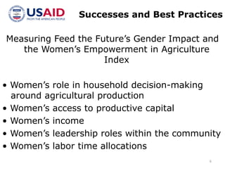 Integrating Gender in Food Security Programming: The Feed the Future Initiative