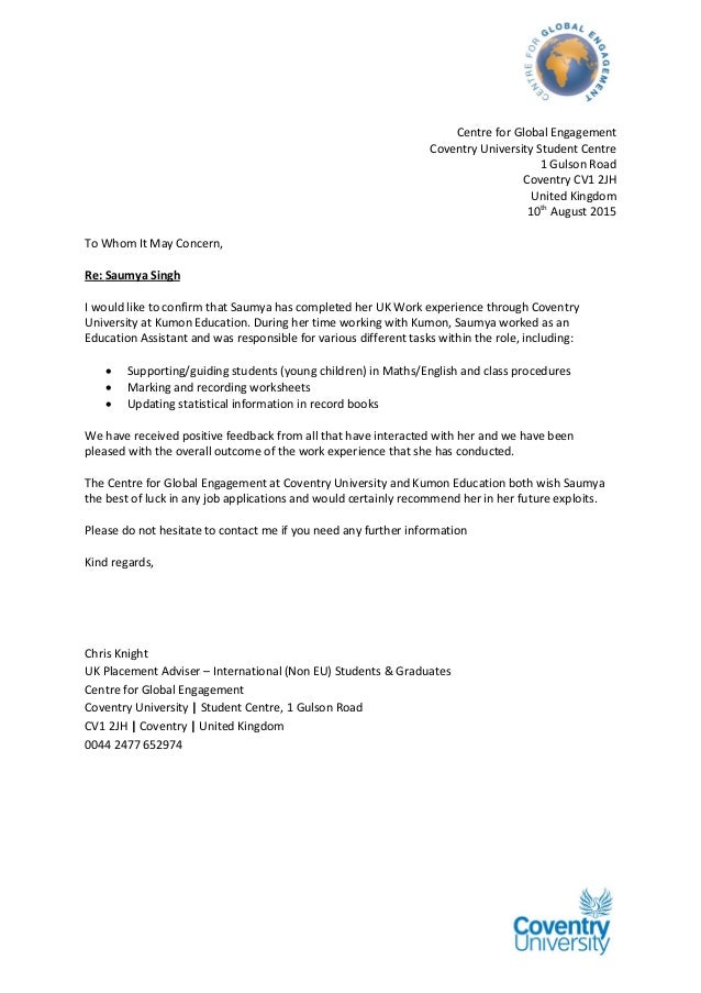 reference letter coventry university non academic recommendation letter