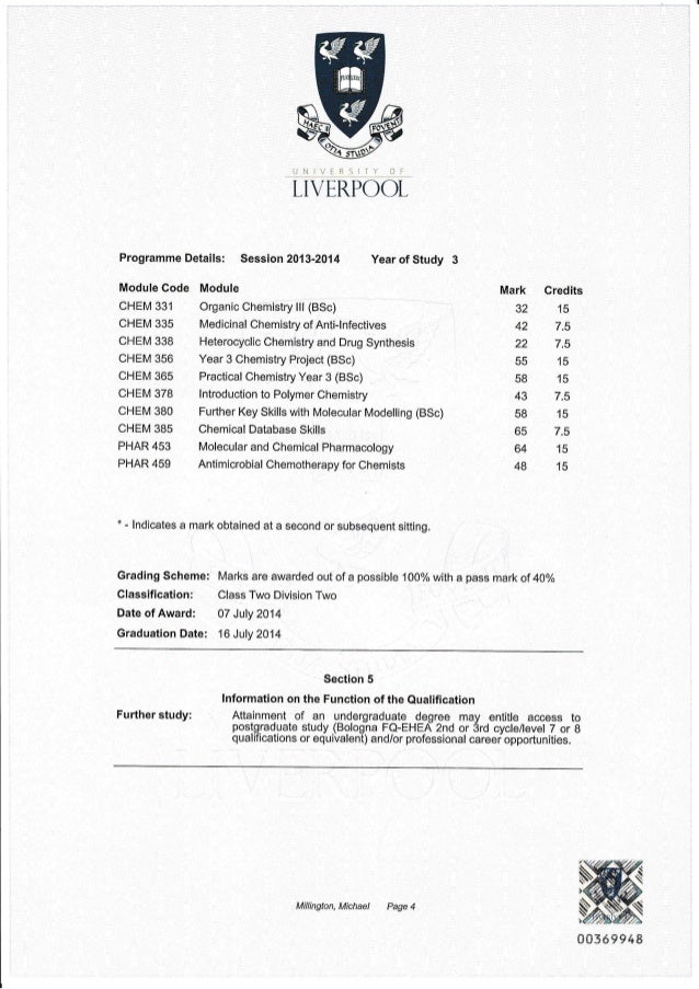 Undergraduate Transcript