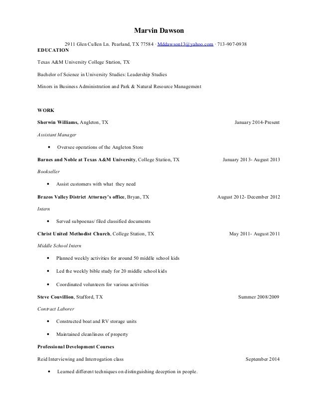 Resume Short