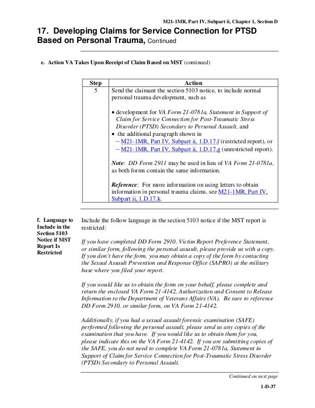 ____mst and ptsd m21 1mriv_ii_1_secd va form statement in support of claim