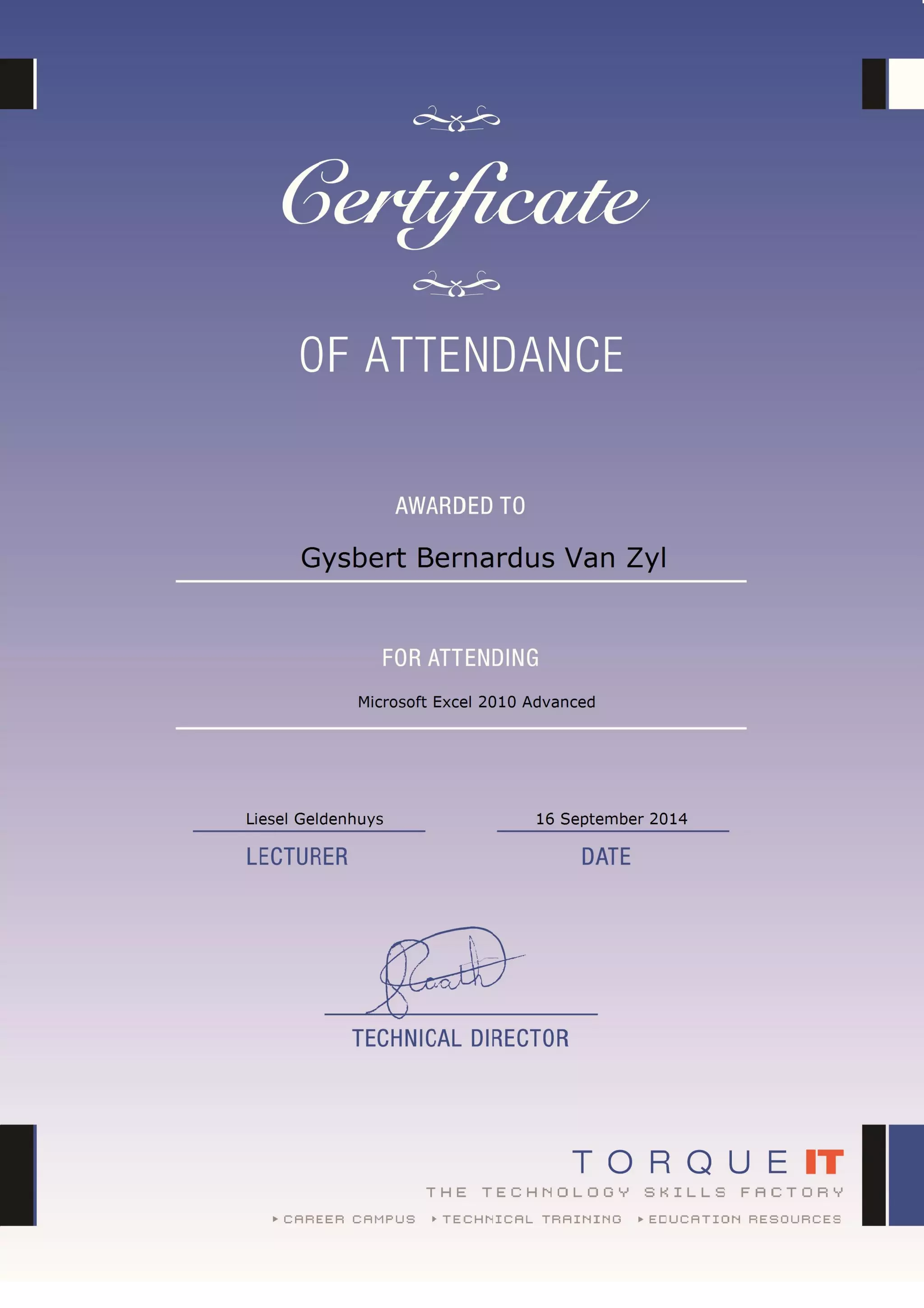 Certificate - Microsoft Excel Advanced | PDF