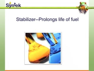 Stabilizer--Prolongs life of fuel
 