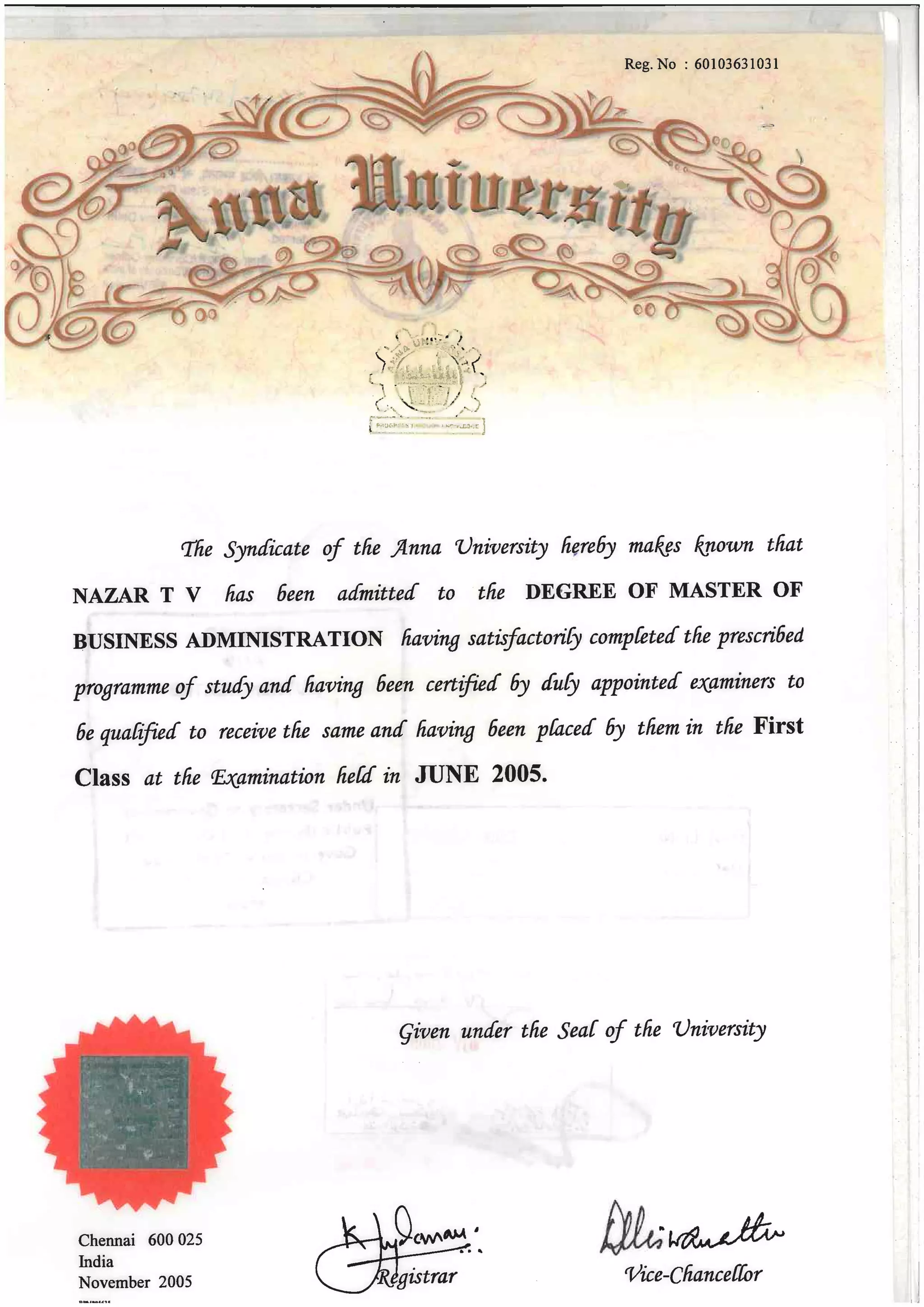 MBA CERTIFICATE | PDF