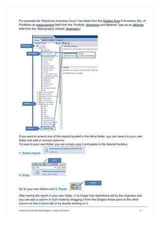 ALMA ANALYTICS internal training document IRAM - University of Western ...