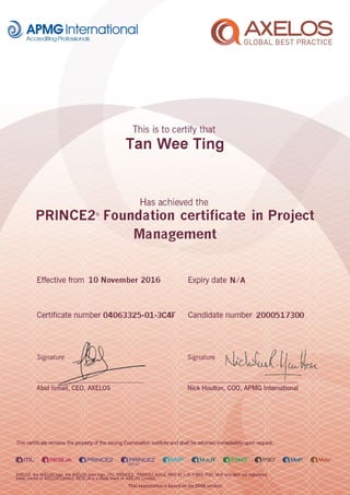 Prince 2 Foundation Certification