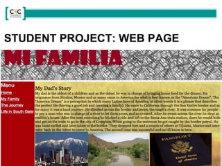 STUDENT PROJECT: WEB PAGE
 