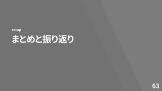 まとめと振り返り
recap
63
 