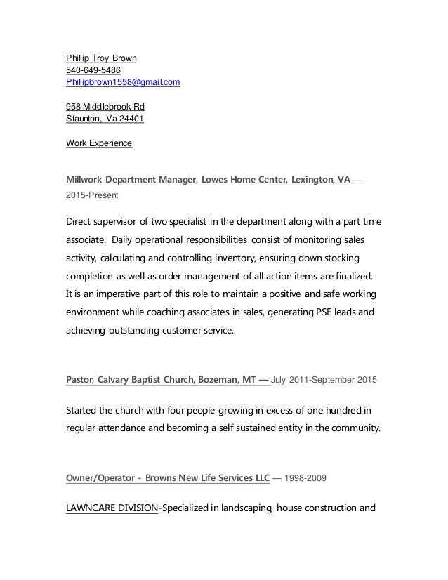 my resume lowes resume