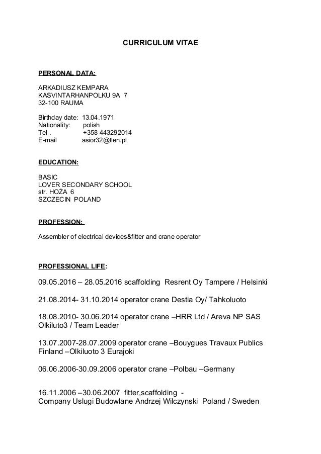 cv arek angielski ogolny cv uk wzor