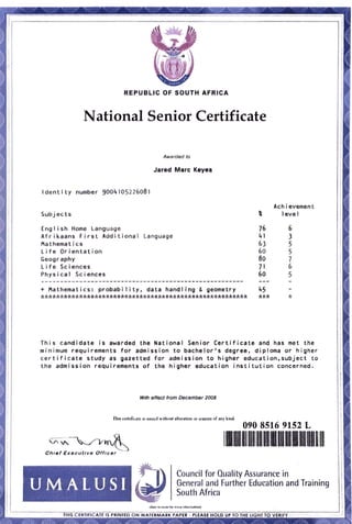 National Senior Certificate 