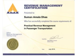 Suman Amala Dhas
Practical Revenue Management
in Passenger Transportation
July 2016
 