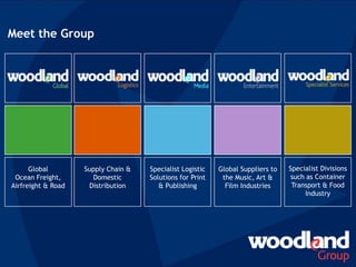 Global
Ocean Freight,
Airfreight & Road
Supply Chain &
Domestic
Distribution
Specialist Logistic
Solutions for Print
& Publishing
Specialist Divisions
such as Container
Transport & Food
Industry
Global Suppliers to
the Music, Art &
Film Industries
Meet the Group
 