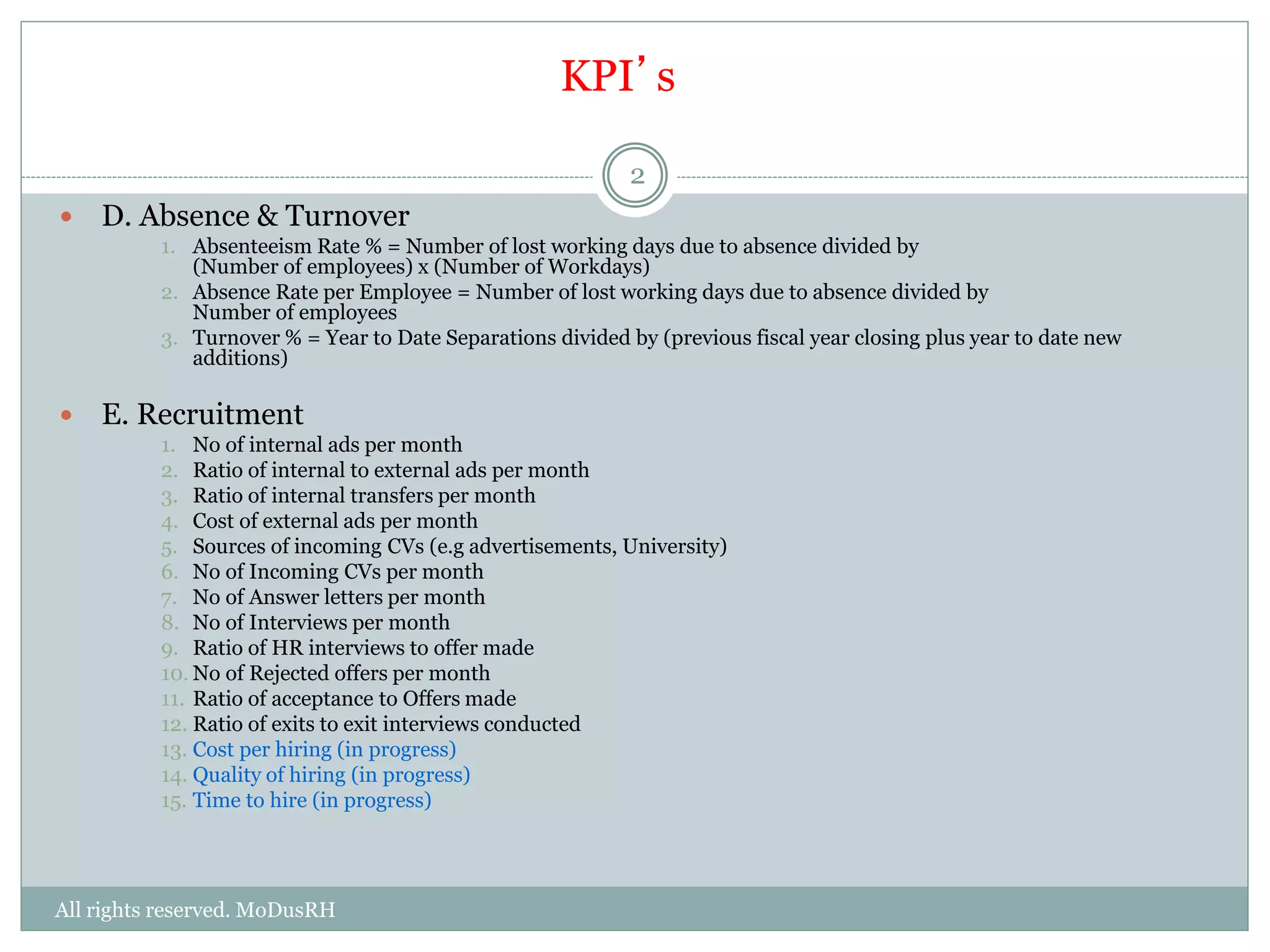SAP BW HR KPIs | PPTX