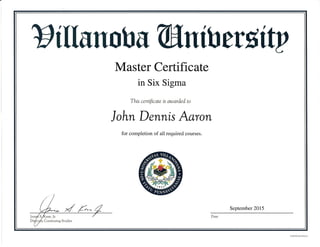 Six Sigma Master Certificate