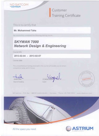 NDSatcom Certificate