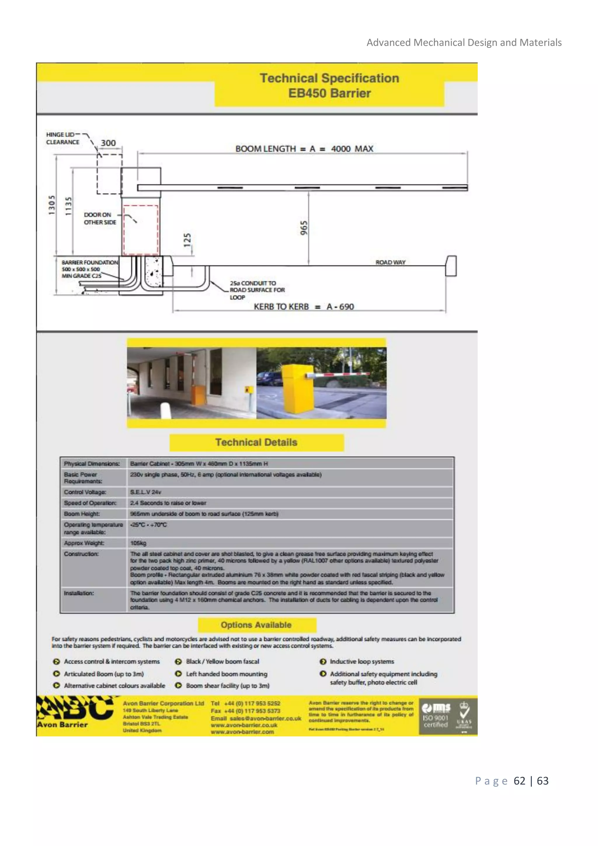 Advanced Mechanical Design and Materials
P a g e 62 | 63
 