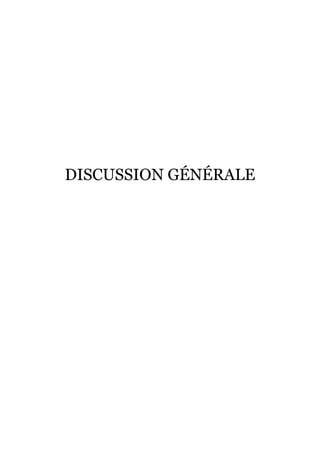 DISCUSSION GÉNÉRALE
 