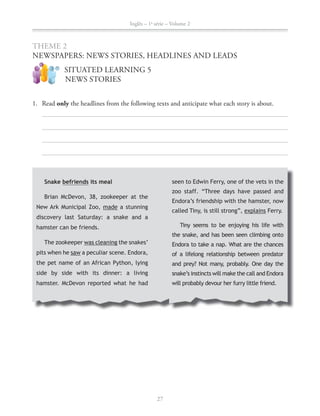 Caderno do Aluno Inglês 1 ano vol 2 2014-2017 | PDF