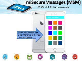 miSecureMessages (MSM)
MSM 6.4 Enhancements
Users can change the
Color Scheme of the App
On their device
 