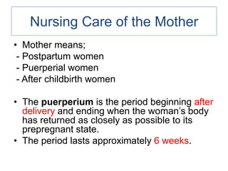 1 care of postpartum