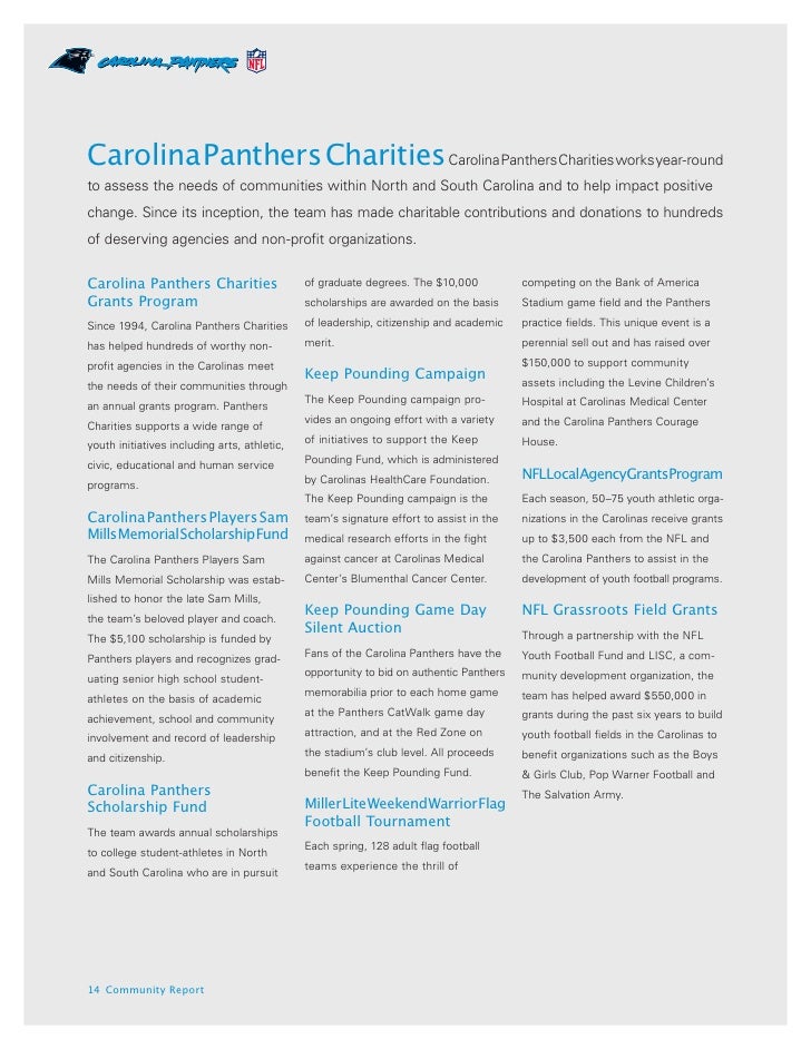 carolina panthers community report community works carolina