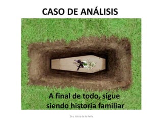 Dra. Alicia de la Peña
CASO DE ANÁLISIS
A final de todo, sigue
siendo historia familiar
 