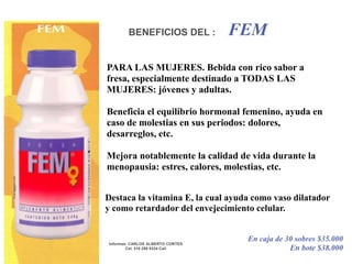 OPTIMUSBENEFICIOS DEL :PARA EL CEREBRO. CONTIENE: Colina, aminoácido esencial para que el cerebro produzca la Acetilcolina. Indispensable para la concentración. Taurina. (Visión) Nacina. (Vasodilatador). Complejo Vitamínico muy completo, vitamina B6, B12, Jalea Real, etc.Aumenta los Reflejos. Mejora la memoria.Informes: CARLOS ALBERTO CORTESCel. 316 298 9334 Cali Mejora la capacidad de concentración.Corrige problemas de coordinación Motora y Trastornos de Lenguaje. Es un Vasodilatador Natural que ayuda en la circulación. Recomendado para Epilépticos y quienes padecen Embolias. Para Diabéticos ya que actúa en el Páncreas. (Hiperglicemicos). Indicado en MIGRAÑAS, jaquecas, Insomnio y Convulsiones.Optimiza todas las Funciones Cerebrales; Memoria, Concentración, Creatividad. Indicado en Parkinson, Epilepsia, Alzheimer, Deficiencia Visual. Limpia Venas y Arterias, Migrañas, Hipertensión.En caja de 30 sobres $53.000, en Bote $55.000