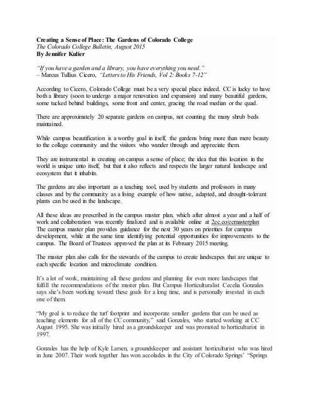 Creating A Sense Of Place