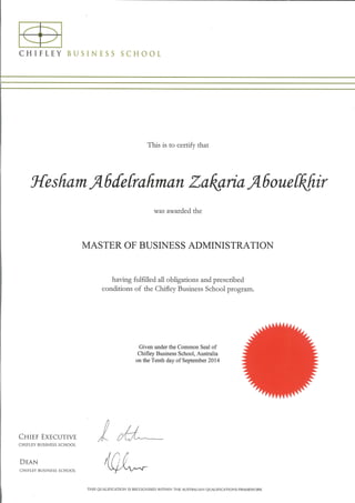 Hesham Abdelrahman MBA Cert.,