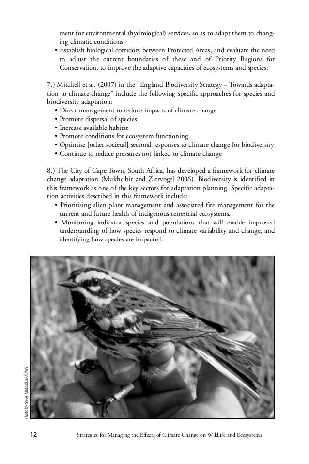 England biodiversity strategy towards adaptation to climate change