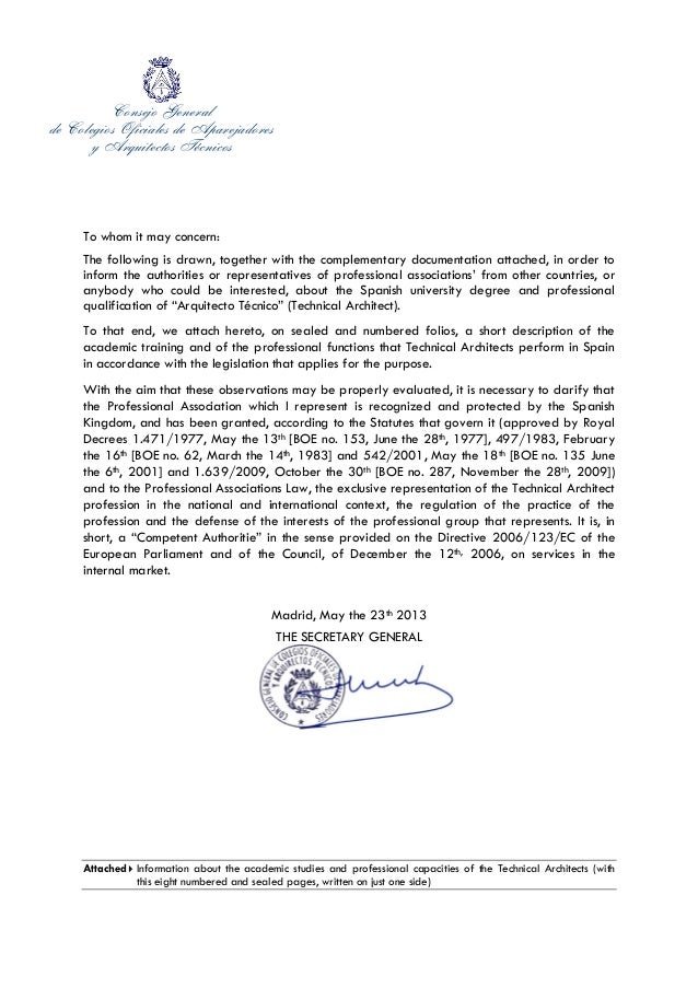 cover letter of secretary general of the spanish council of technical cover letters in spanish