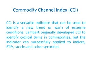 Commodity Channel Index CCI | PPTX
