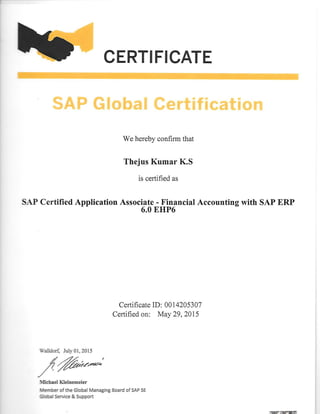 SAP Certificate
