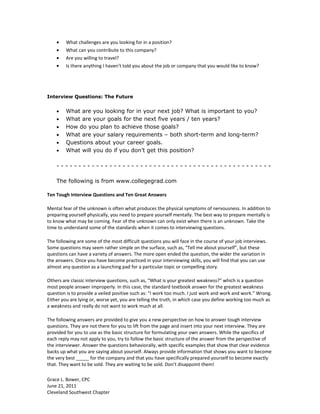 Resumes, Interviews and Workplace Etiquette | DOC