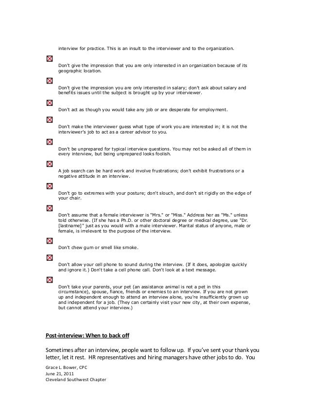 how to act during an interview