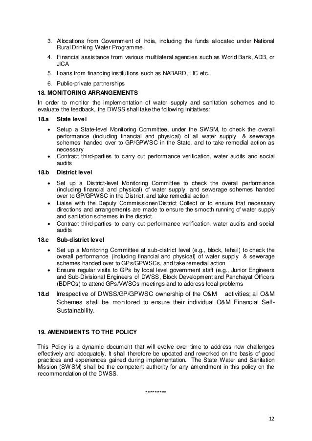 Punjab Water and Sanitation Policy24.2.2014 approved