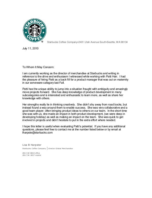 Patti Hair SBUX Letter