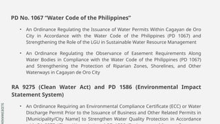 Pd 1067 Status of Biodiversity and Watershed in Cagayan de Oro | PPTX