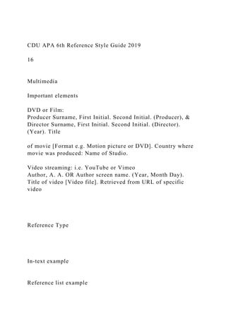 Cdu Examples 1 CDU APA 6th Referencing Style Guide (Febru.docx