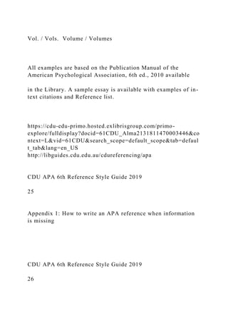 Cdu Examples 1 CDU APA 6th Referencing Style Guide (Febru.docx