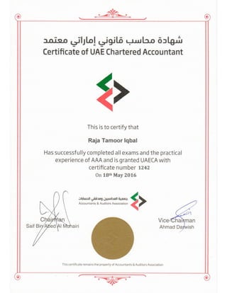UAECA Certification 2016