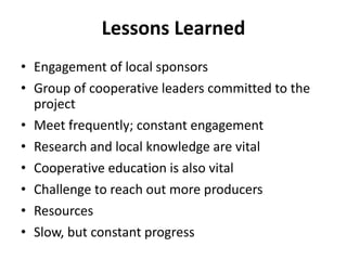 Cooperative Agribusiness Development: What are we learning in Latin America? 