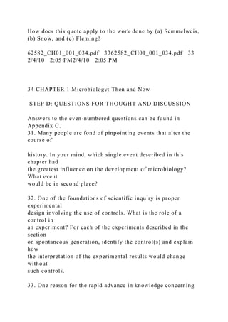 1CHAPTER 1 Microbiology Then and NowCHAPTER 2 The Che.docx
