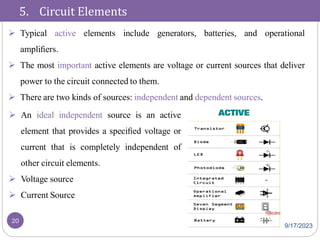 Fundamentals of Electric Circuits: Charge, Current, Voltage, and Power ...