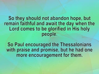 1 Choices Have Consequences 2 Thessalonians 1