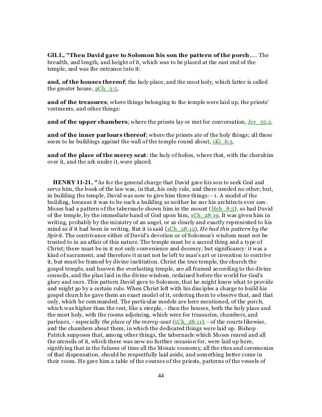 1 Chronicles 28 Commentary