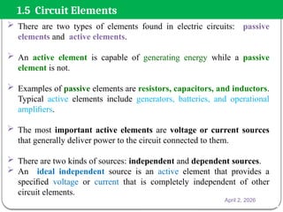 Fundamentals of Electric Circuits: Charge, Voltage, Power, and Circuit ...