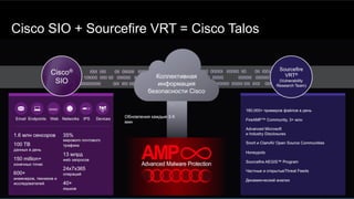 29
Cisco SIO + Sourcefire VRT = Cisco Talos
 