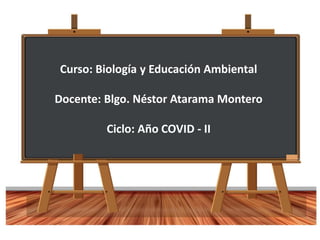Curso: Biología y Educación Ambiental
Docente: Blgo. Néstor Atarama Montero
Ciclo: Año COVID - II
 
